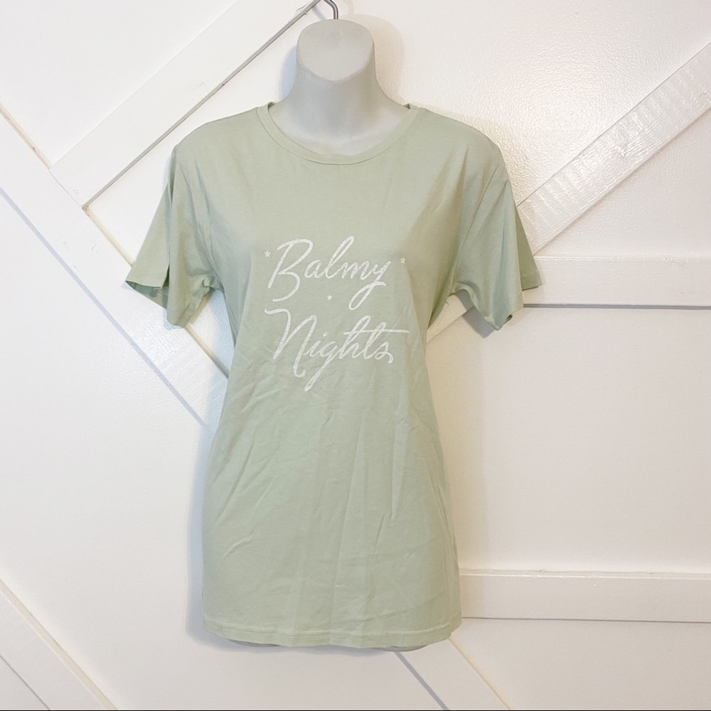 Charlie Holiday Balmy Nights Short Sleeve Graphic T-Shirt Mint Green Sz 4 - Picture 2 of 9